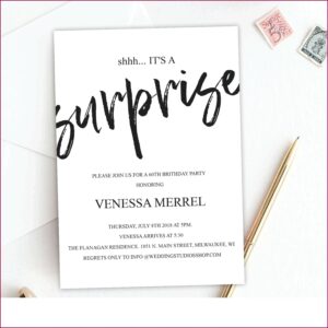 70th Surprise Birthday Invitation Templates