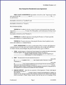 Apartment Rental Lease Agreement Form