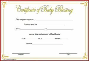 Baby Blessing Certificate Template