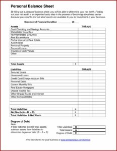 Blank Balance Sheet Template