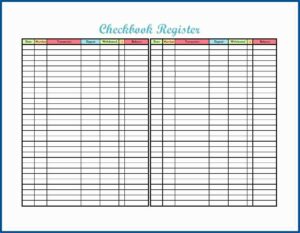 Blank Check Register Form