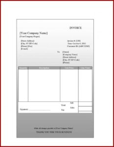 Blank Invoice Template For Mac