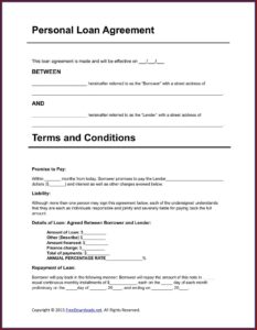 Blank Loan Agreement Template Free