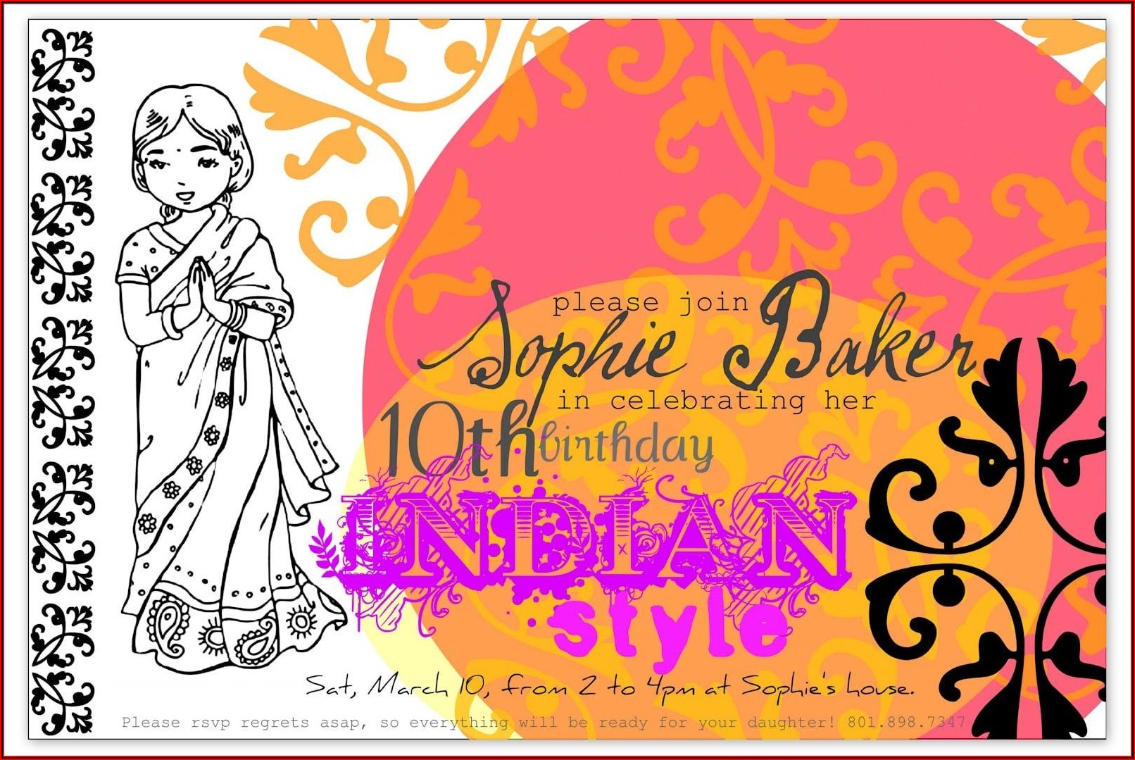 Bollywood Theme Party Invitation Template