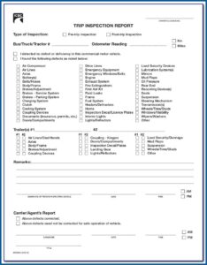 Box Truck Pre Trip Inspection Form