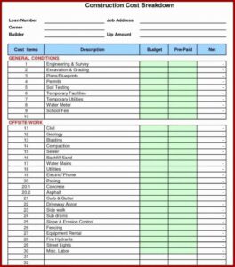 Builders Estimate Template Uk