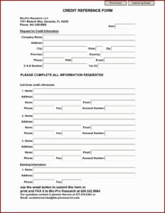 Business Credit Check Form Template