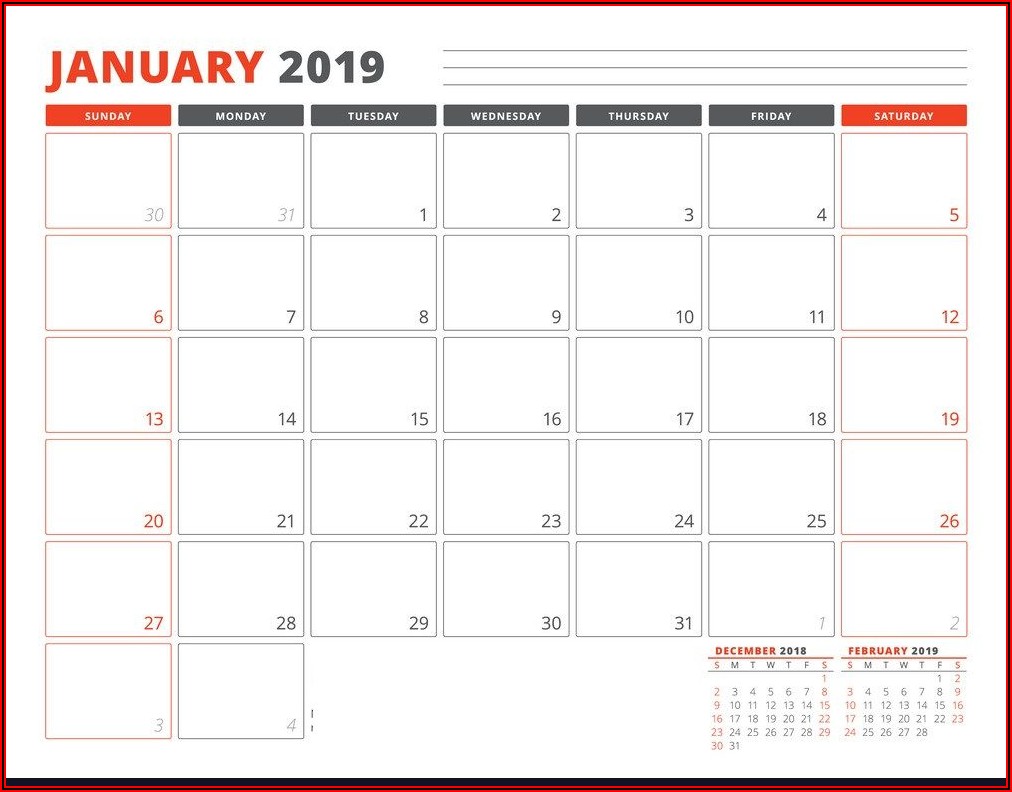 Calendar Planner Template 2019
