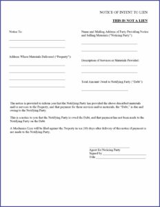 California Mechanics Lien Form 2020 Pdf