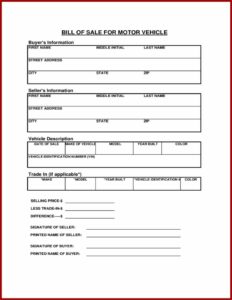 Car Bill Of Sale Template Georgia