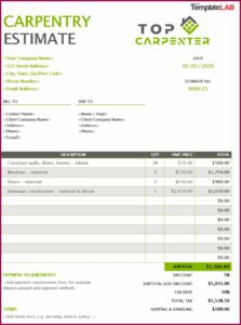 Carpentry Invoice Template