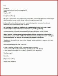 Charity Letter Template Asking For Donations