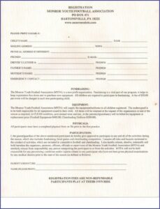 Cheerleading Registration Form Template