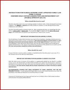 Child Custody Affidavit Example