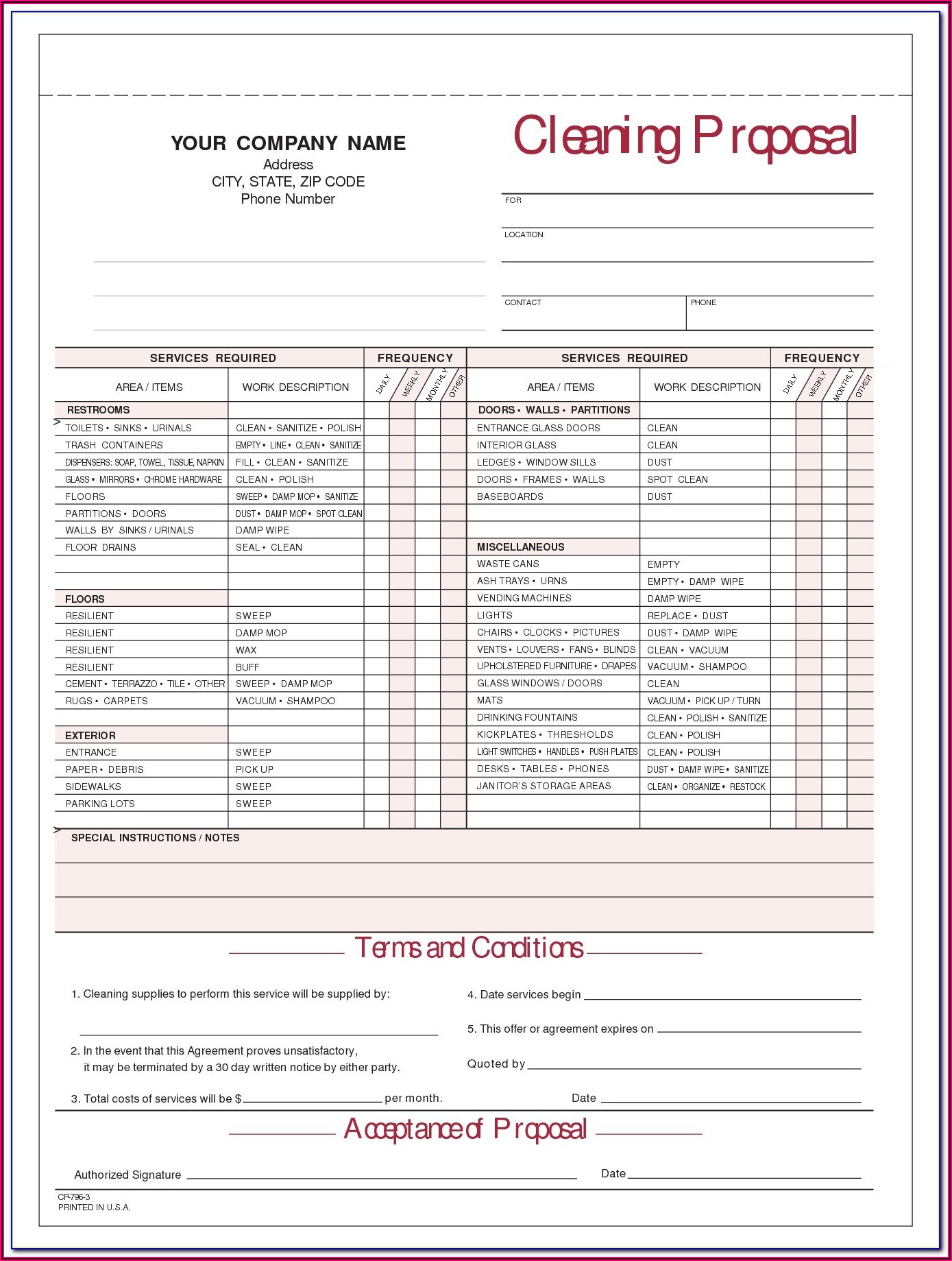 Commercial Cleaning Proposal Template