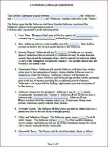 Commercial Sublease Agreement Nsw Template Free