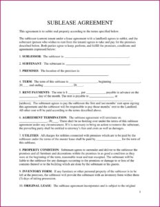 Commercial Sublease Agreement Template Nz Free