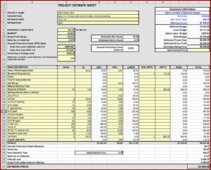 Construction Estimate Template