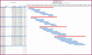 Construction Project Schedule Template Excel Free Download