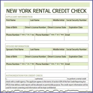 Credit Report Authorization Form For Tenants