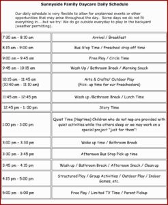 Daily Staff Schedule Template
