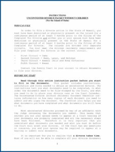 Divorce In Hawaii Forms