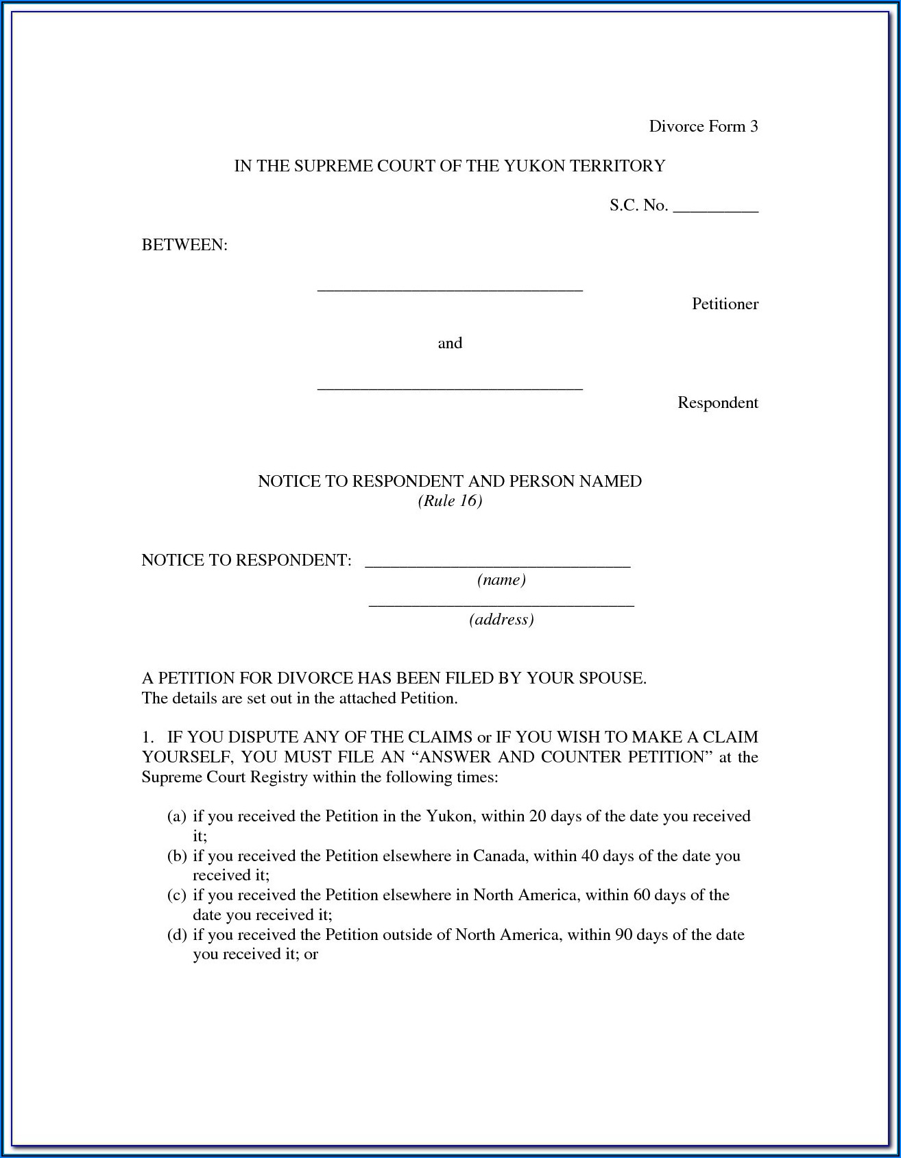 Divorce Petition Form Harris County
