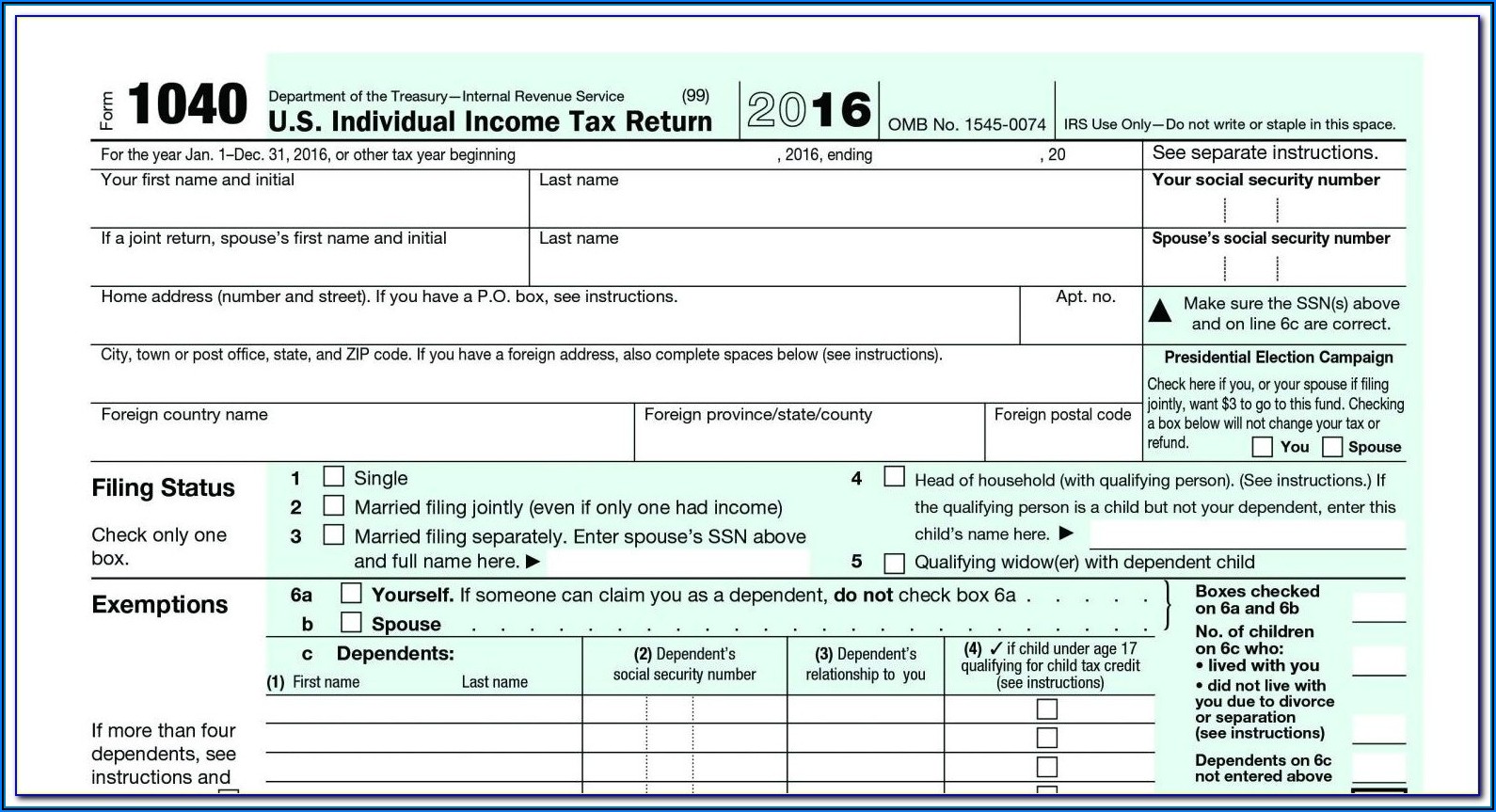 Downloadable Irs Form 1040