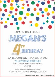 Editable Rainbow Birthday Invitations Templates Free