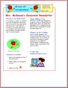 Elementary Teacher Newsletter Templates Free