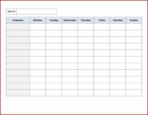 Employee Daily Schedule Template Free