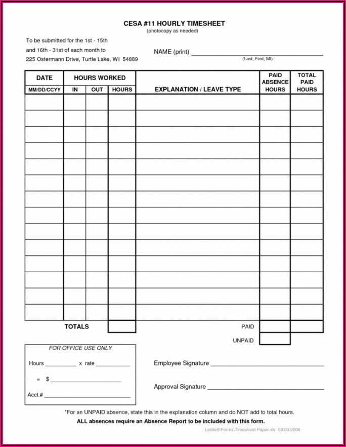 Employee Time Tracking Excel Template