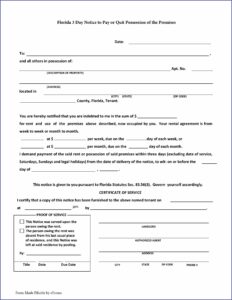 Eviction Notice Forms Florida