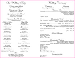 Examples Of Wedding Program Templates