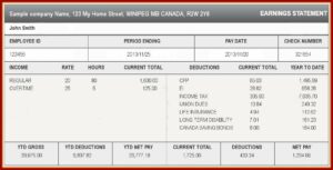 Fake Check Stubs Template
