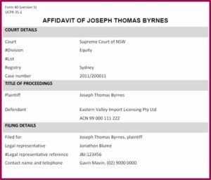 Family Law Affidavit Template