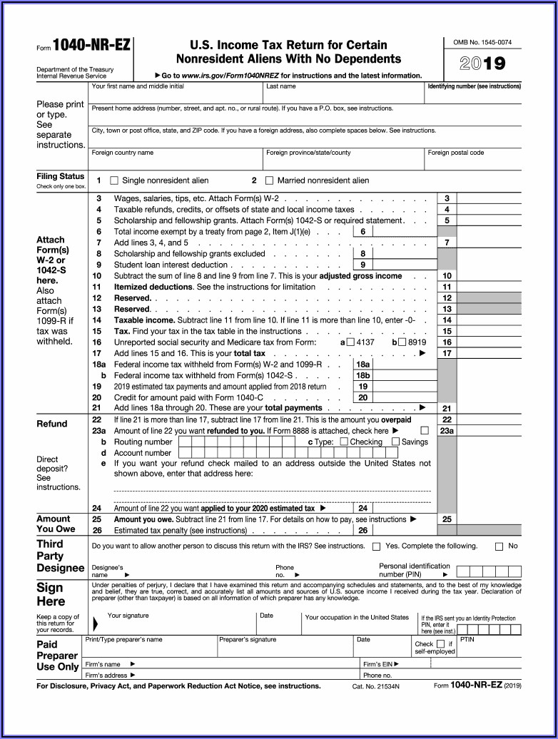 Fed Tax Form 1040 V