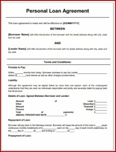 Fill In The Blank Loan Agreement Template