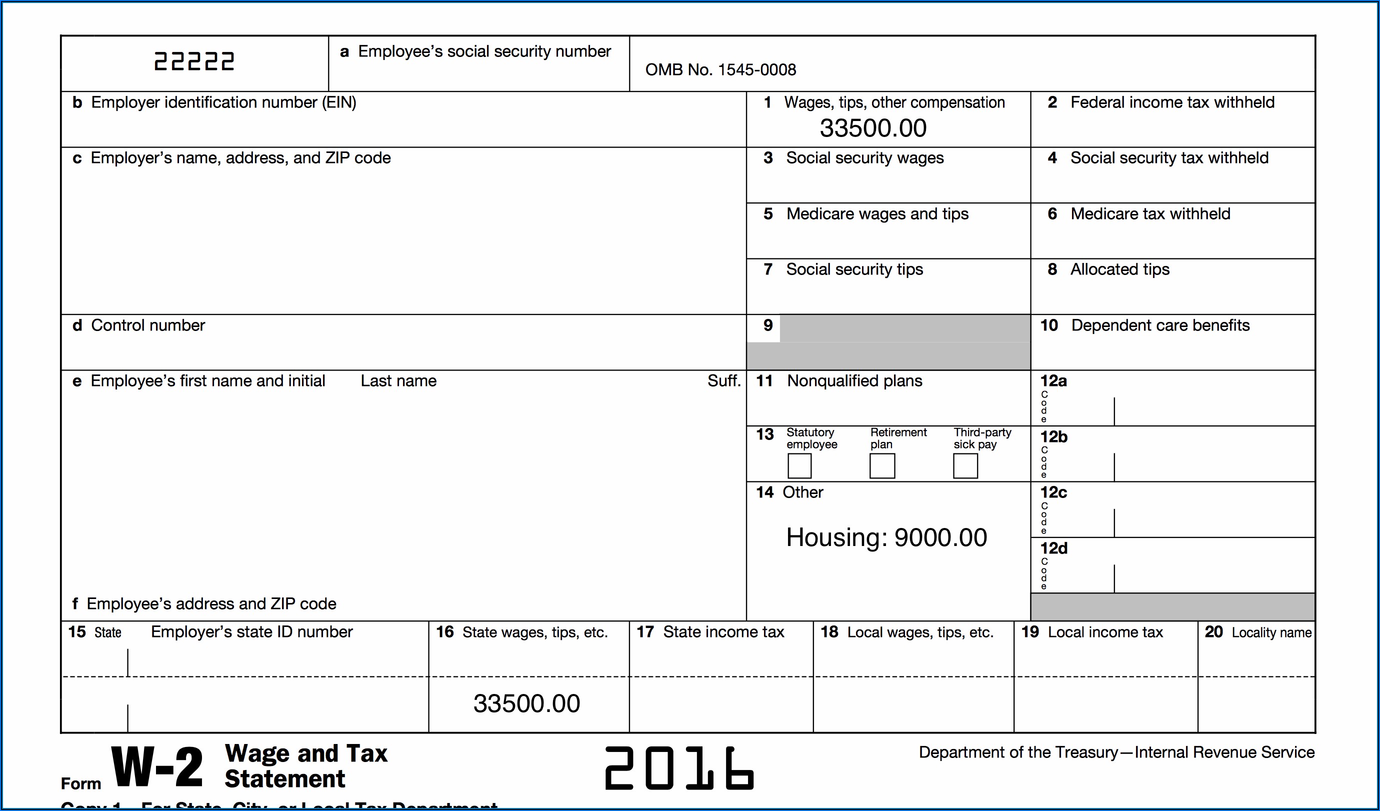 Fillable W 2 Form 2019