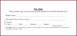 Free Blank Check Stub Format
