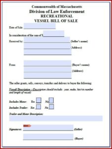 Free Boat Bill Of Sale Template Download