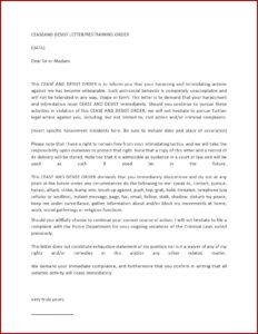 Free Cease And Desist Letter Template For Harassment