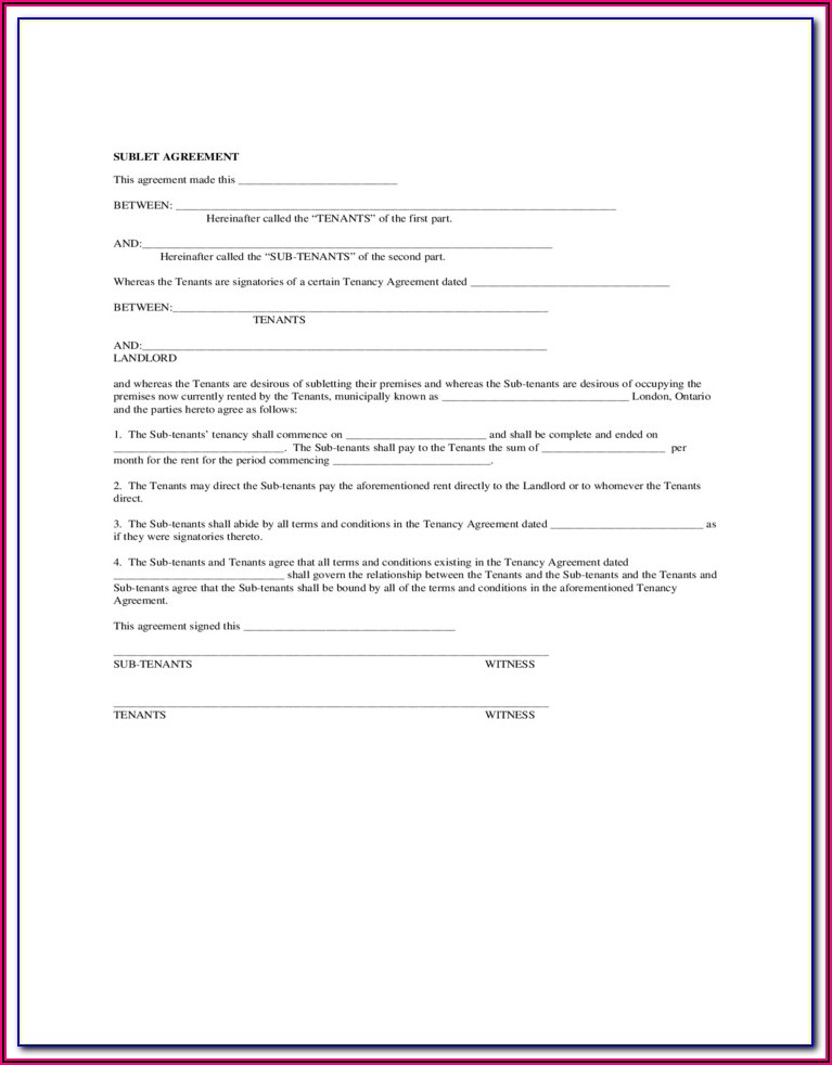 Free Commercial Sublease Agreement Template Australia