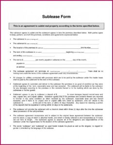Free Commercial Sublease Agreement Template Word Uk