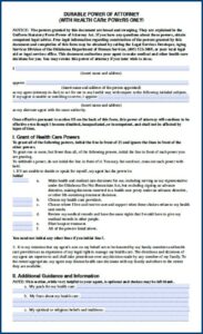 Free Durable Power Of Attorney Form Oklahoma