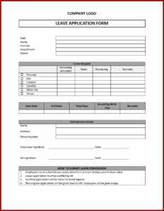 Free Employee Leave Request Form Template
