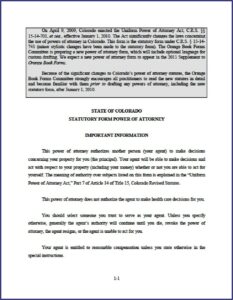 Free Financial Power Of Attorney Form Colorado