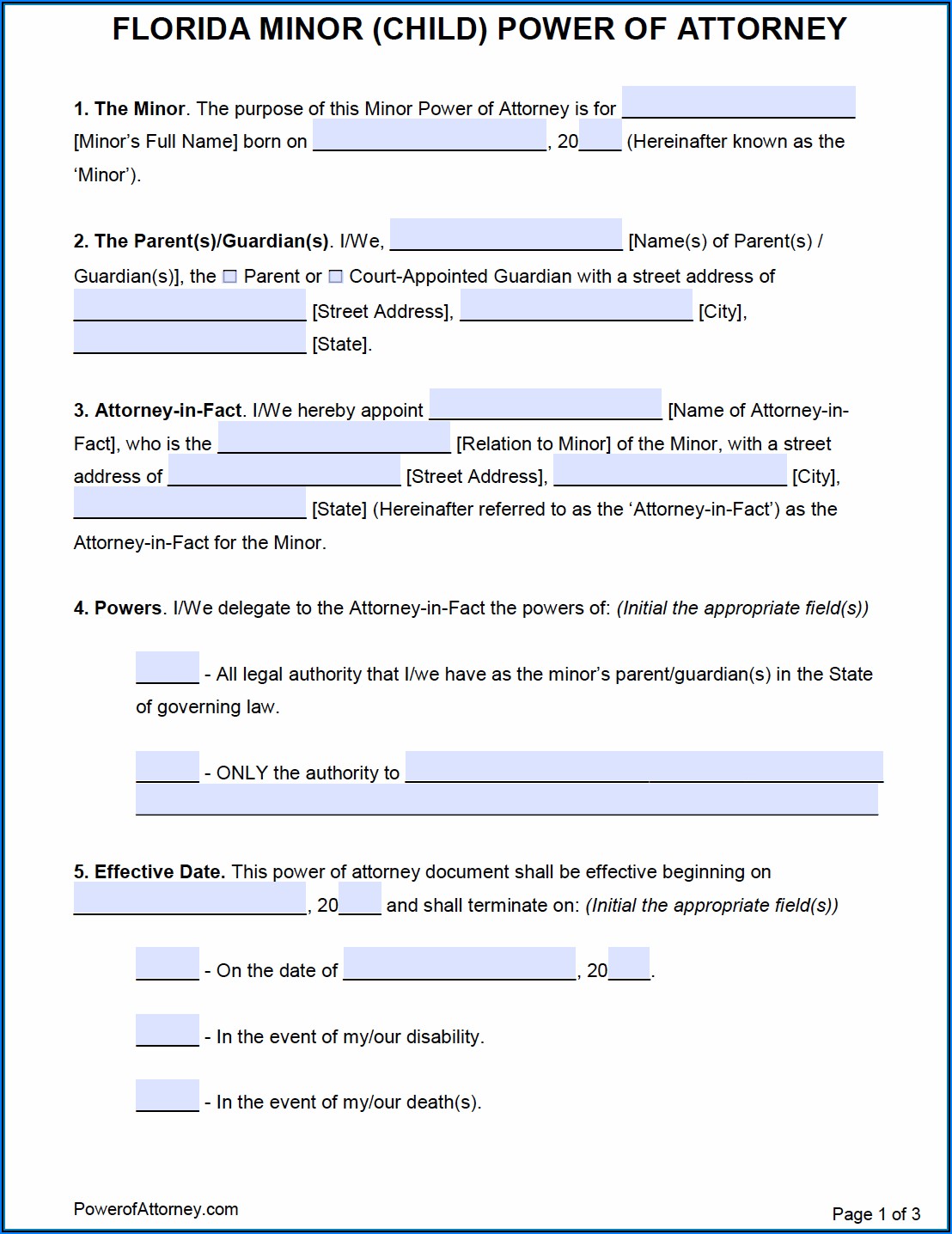 Free Florida Medical Power Of Attorney Forms To Print