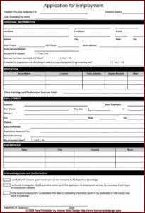Free Generic Employment Application Form Template
