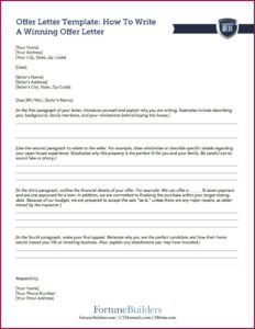 Free Home Offer Letter Template